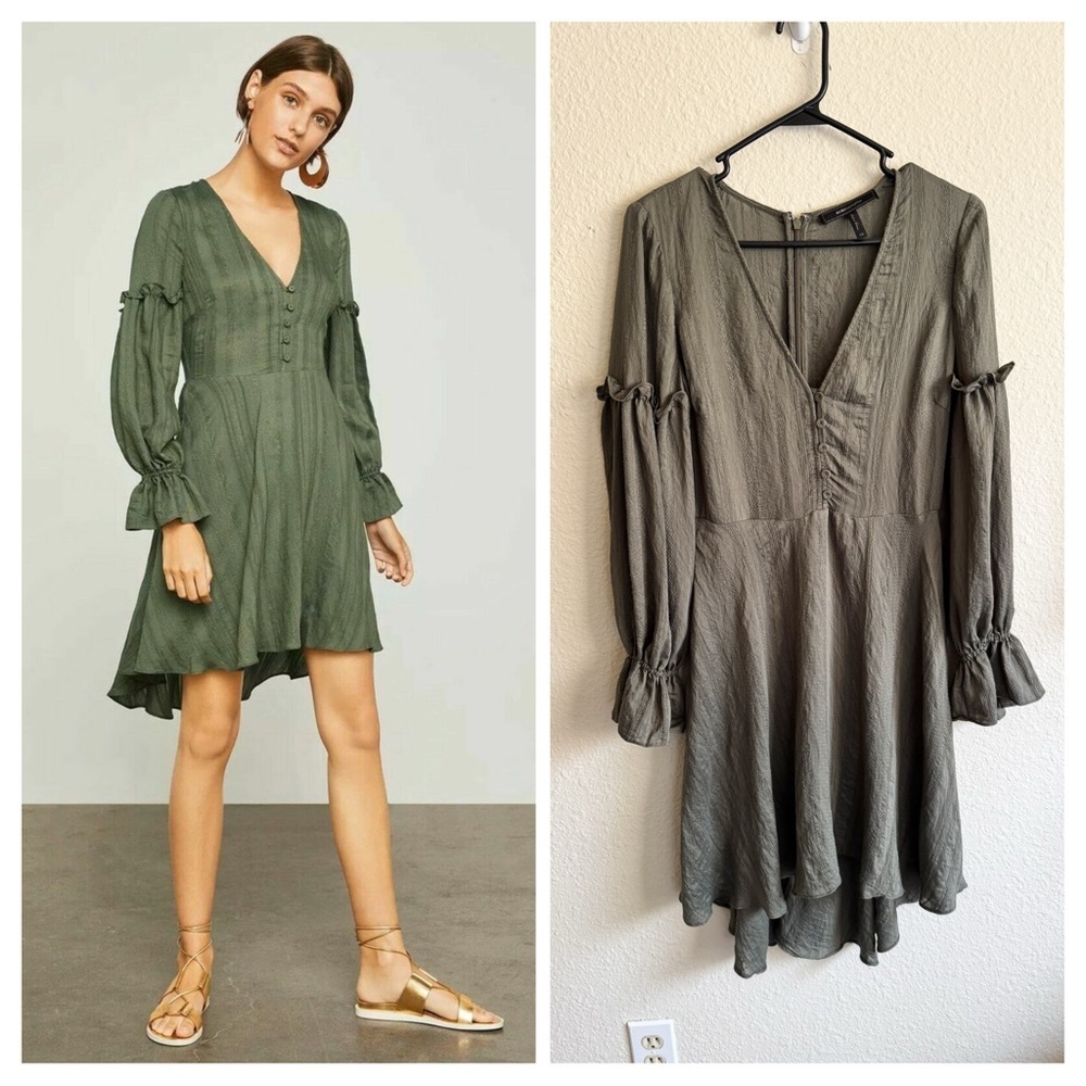 BCBGMAXAZRIA High-Low Jacquard Dress, size XS